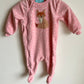 Pink Fleece Fox Sleeper / 6m