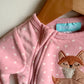 Pink Fleece Fox Sleeper / 6m