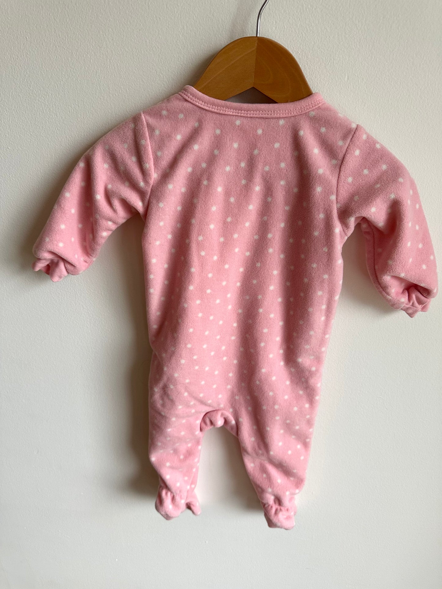 Pink Fleece Fox Sleeper / 6m