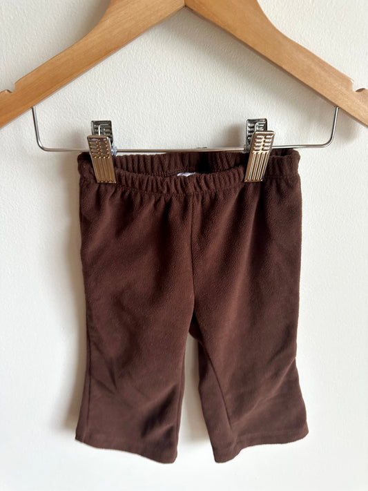 Slightly Flared Brown Fleece Pants / 9m