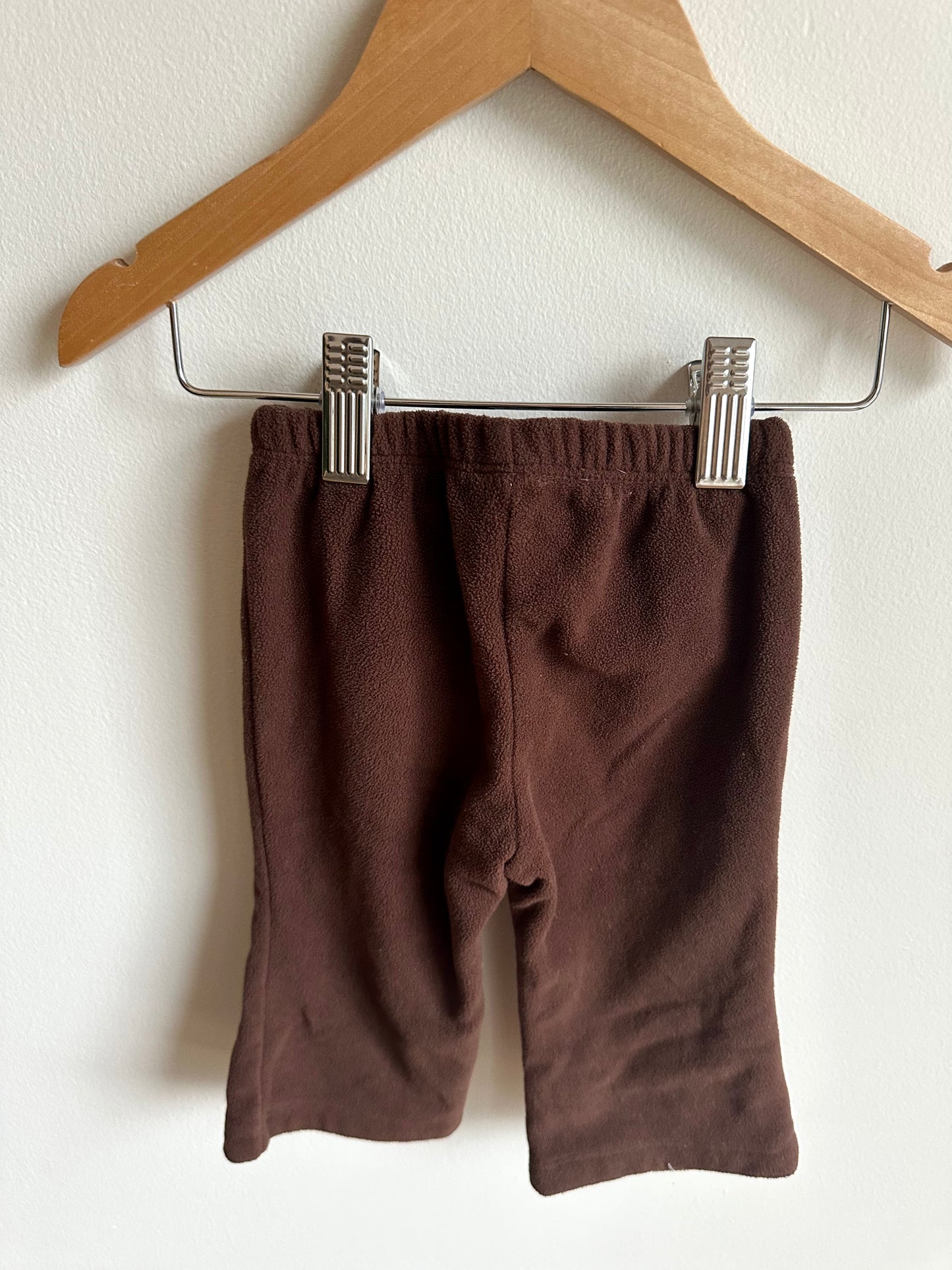 Slightly Flared Brown Fleece Pants / 9m