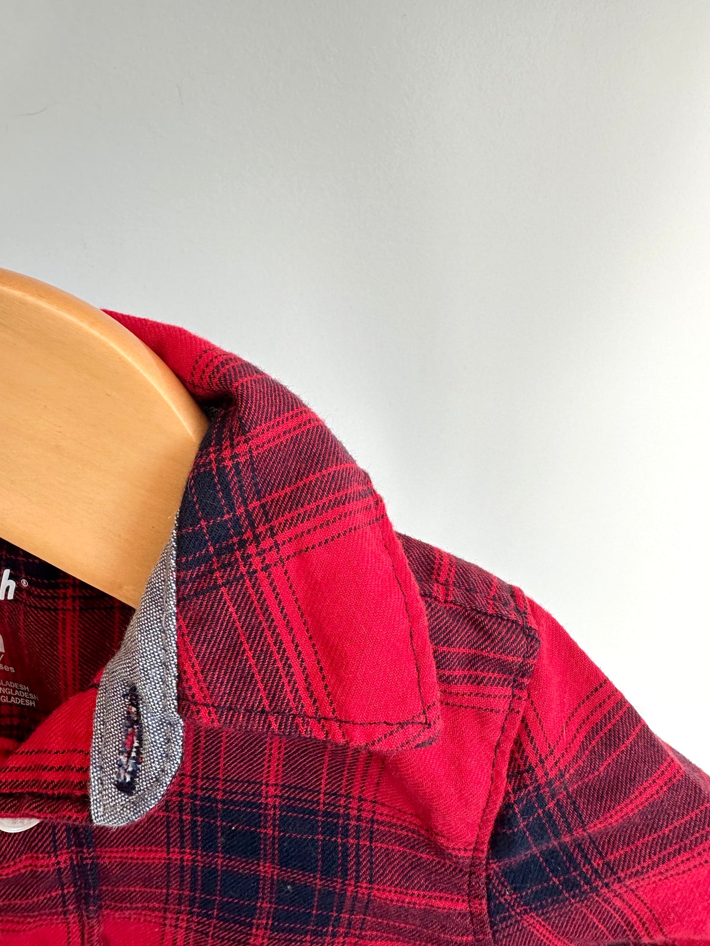 Checkered Red Collared Bodysuit / 6m