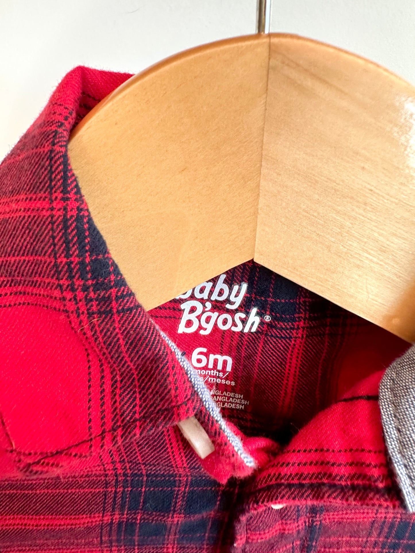 Checkered Red Collared Bodysuit / 6m