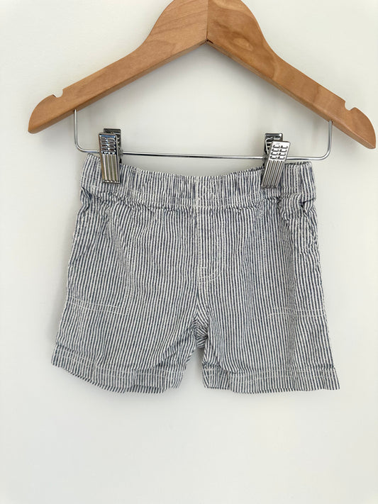 Blue Vertical Stripe Shorts / 18m