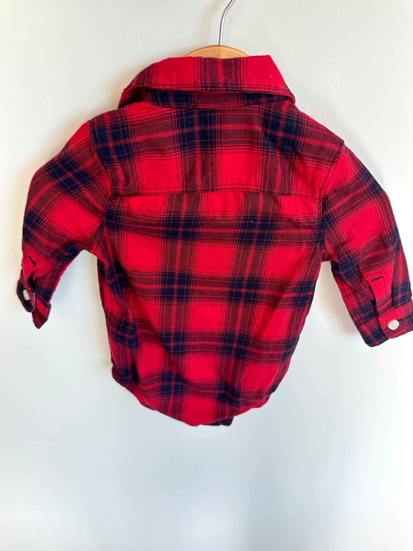 Checkered Red Collared Bodysuit / 6m