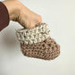 Handmade Knit Brown Slippers / 3m