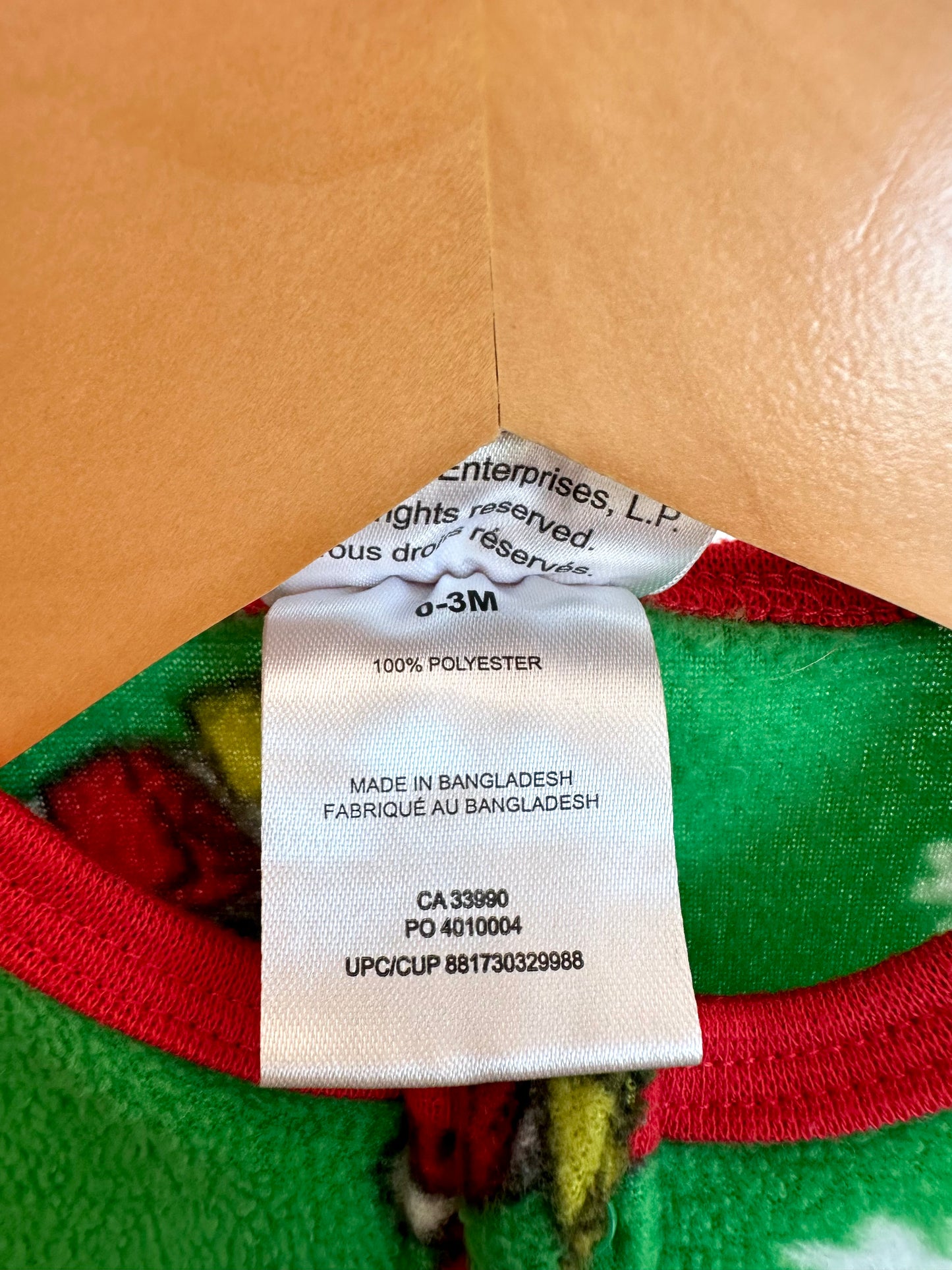 Grinch Fleece Sleeper / 0-3m