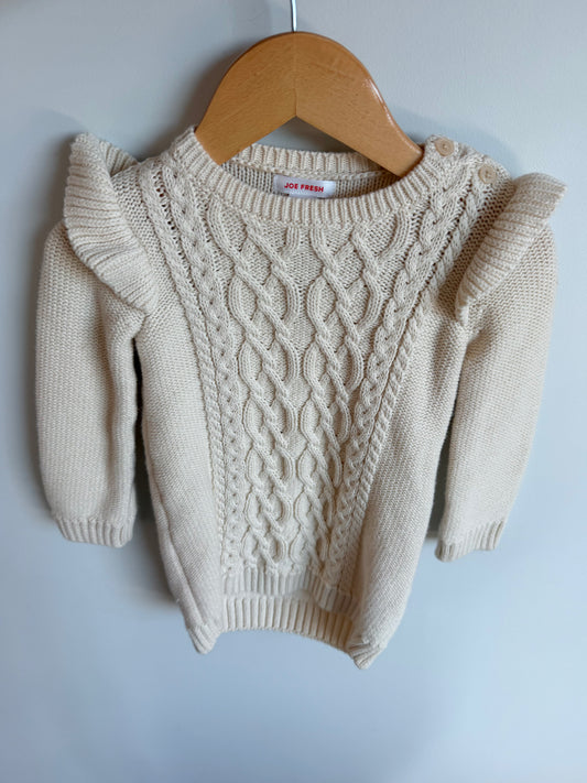 Cream Cable Knit Dress / 18-24m