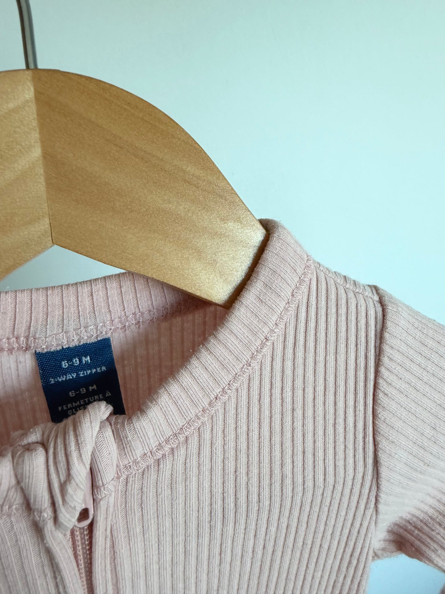 Blush Ribbed Sleeper / 6-9m