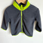 Grey + Green Fleece Zip Sweater / 18-24m