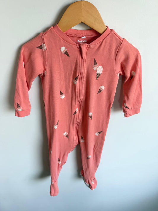 Ice Cream 2 Way Zipper Sleeper / 12m
