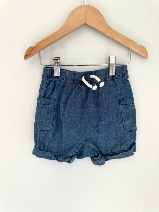 Chambray Side Pocket Shorts / 12-18m