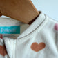 Heart Cream Footed Sleeper / 12m