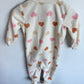 Heart Cream Footed Sleeper / 12m