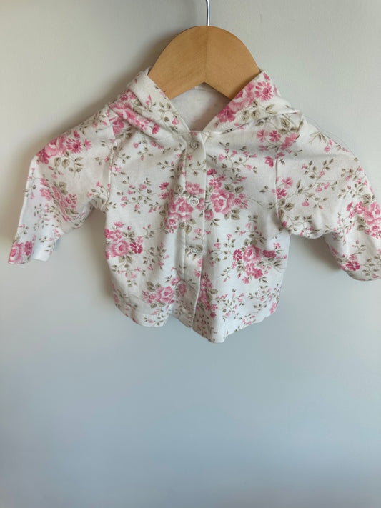 Pink Floral Hoodie with Bow / 6m