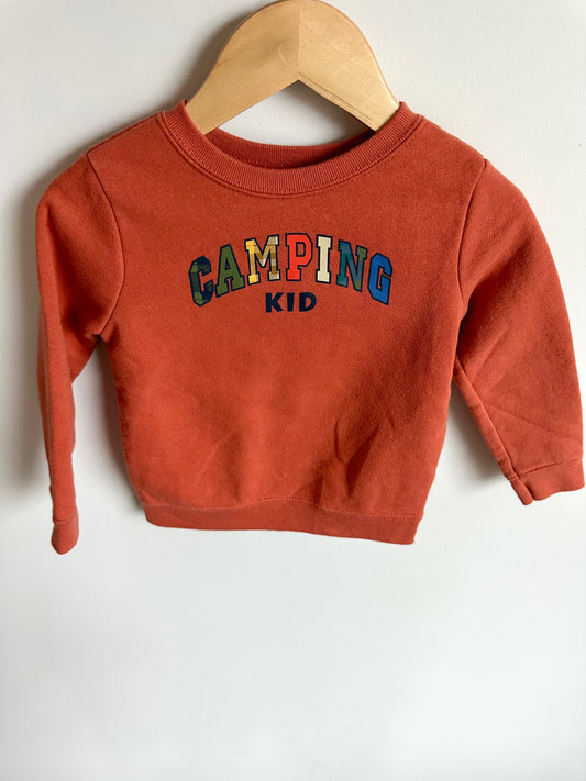 Orange Camping Kid Crewneck / 24m