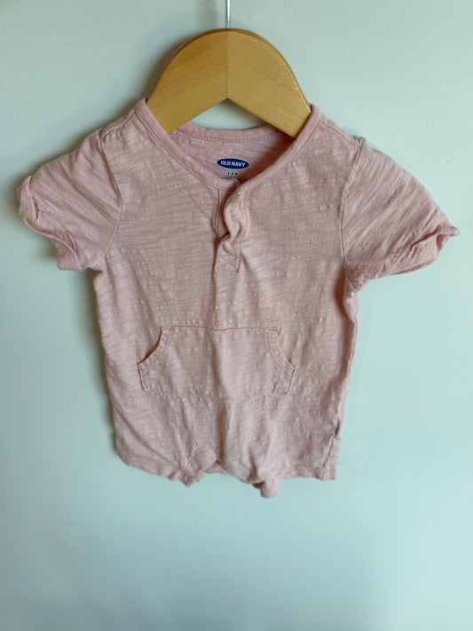 Pink T-Shirt Romper / 3-6m