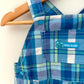 Little Dude Blue Plaid Short Overalls / 18m