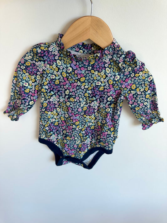 Gap Organic Mini Flowers Bodysuit / 3-6m