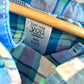 Little Dude Blue Plaid Short Overalls / 18m