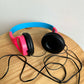 Headphones Blue + Pink