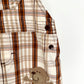 Bear Brown Plaid Overalls / 18m