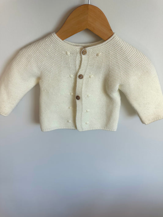 White Knit Cardigan / 12m