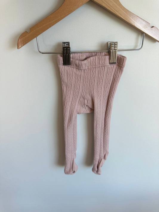 Pink Cable Knit Tights / 9-12m