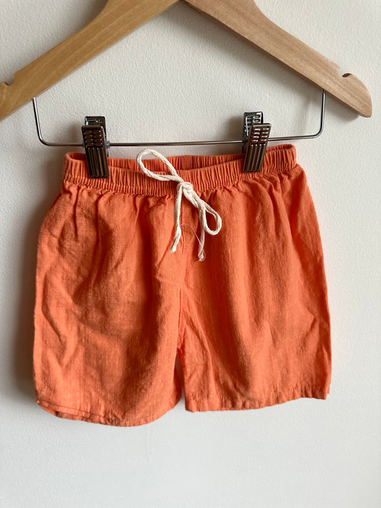 Orange Linen Shorts / 3T