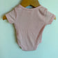 Pink Ribbed Buttons Bodysuit / 3-6m