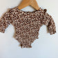 Animal Print Ruffle Shoulder Bodysuit / 3-6m