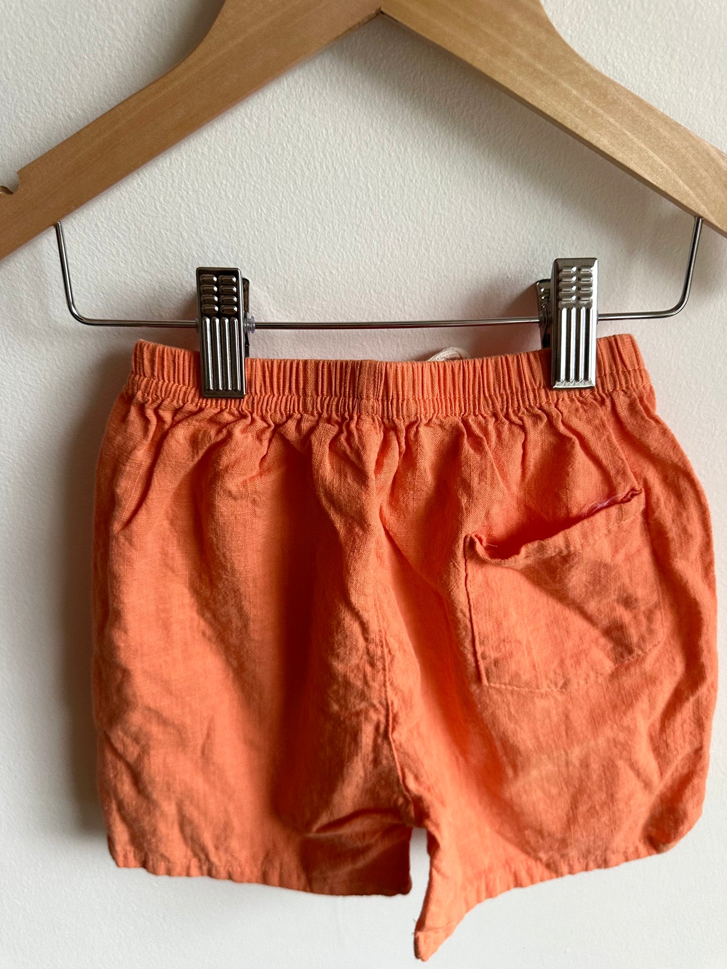 Orange Linen Shorts / 3T