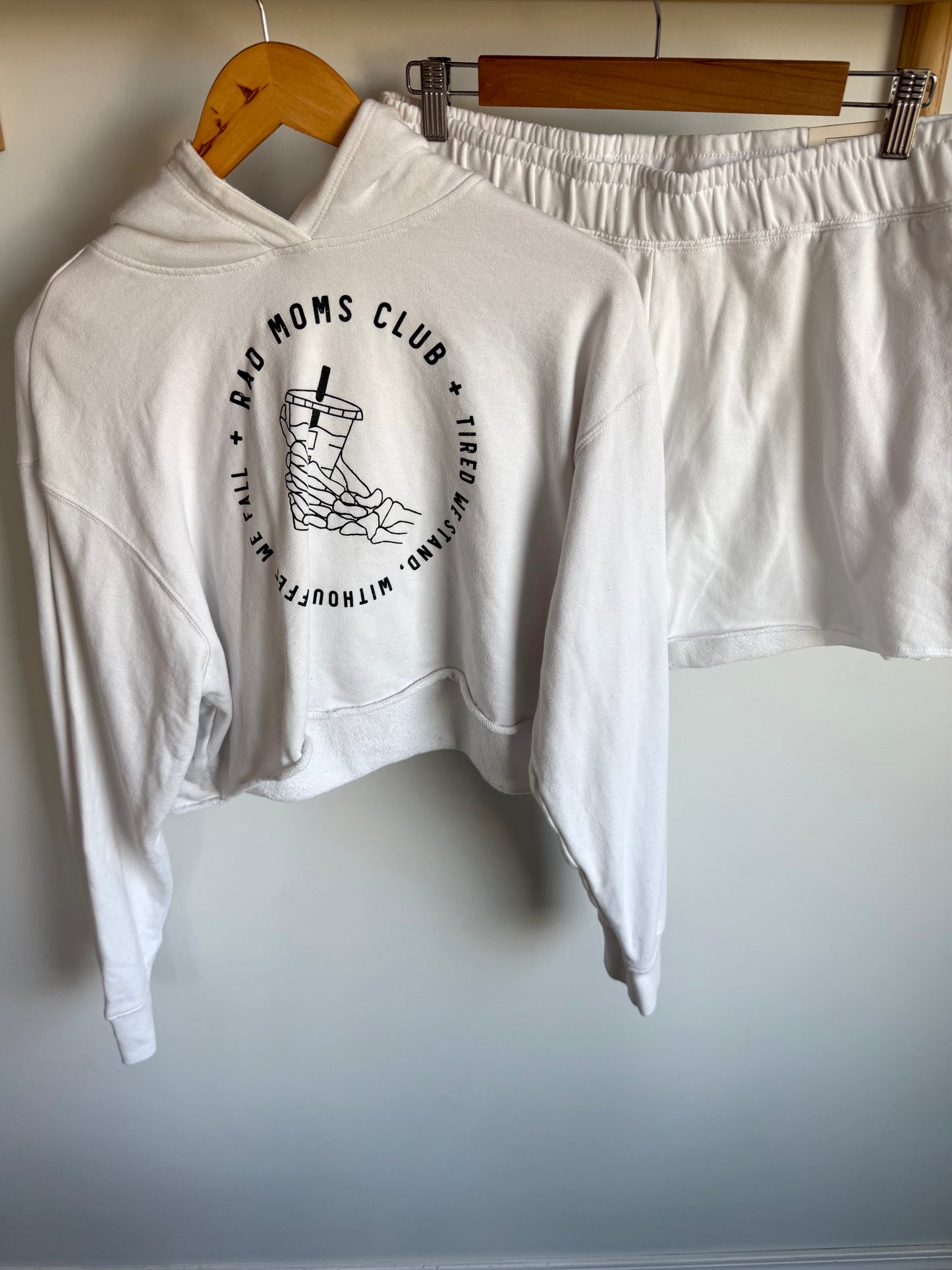 Rad Mom's Club Cropped Hoodie + Shorts Set / Large