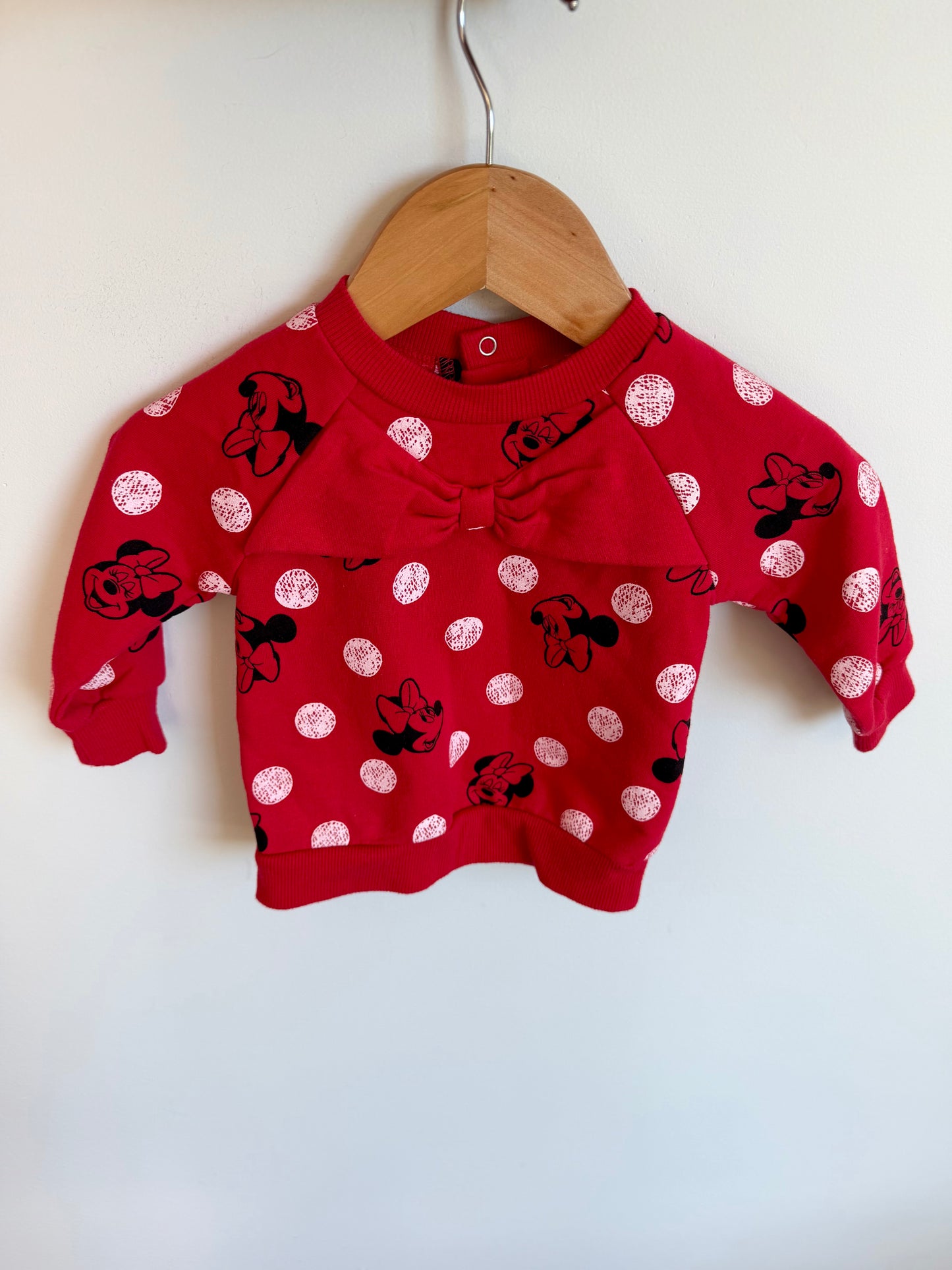 Red Minnie Mouse Bow Sweater / 3-6m