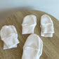 Set of 4 White Mittens / 0-3m