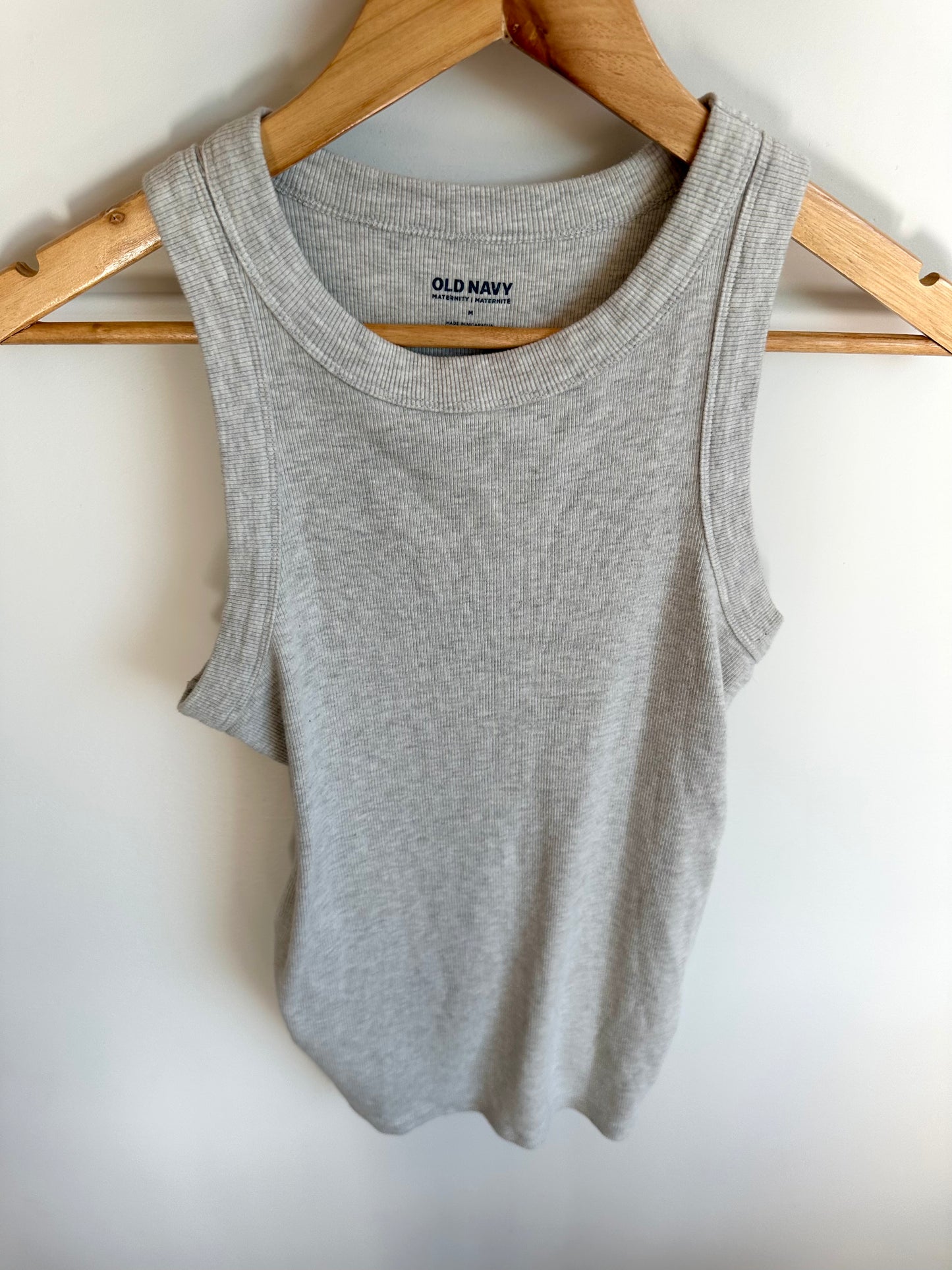 Grey Ribbed Maternity Tank / Medium