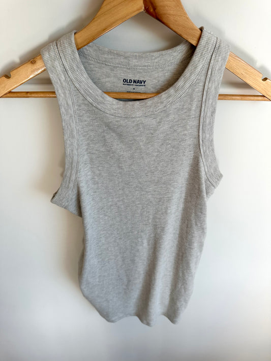 Grey Ribbed Maternity Tank / Medium