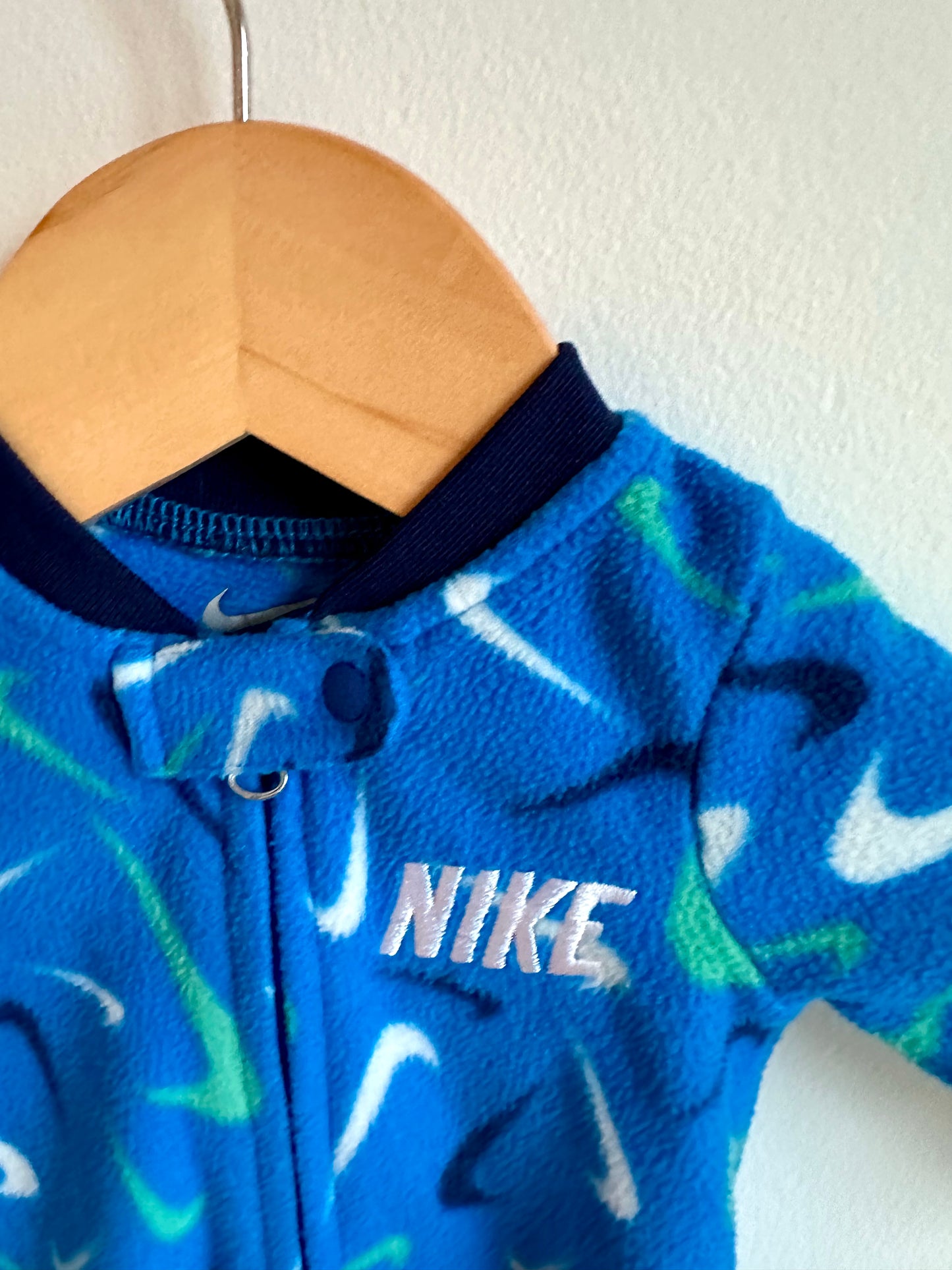 Nike Blue Fleece Sleeper / 0-3m