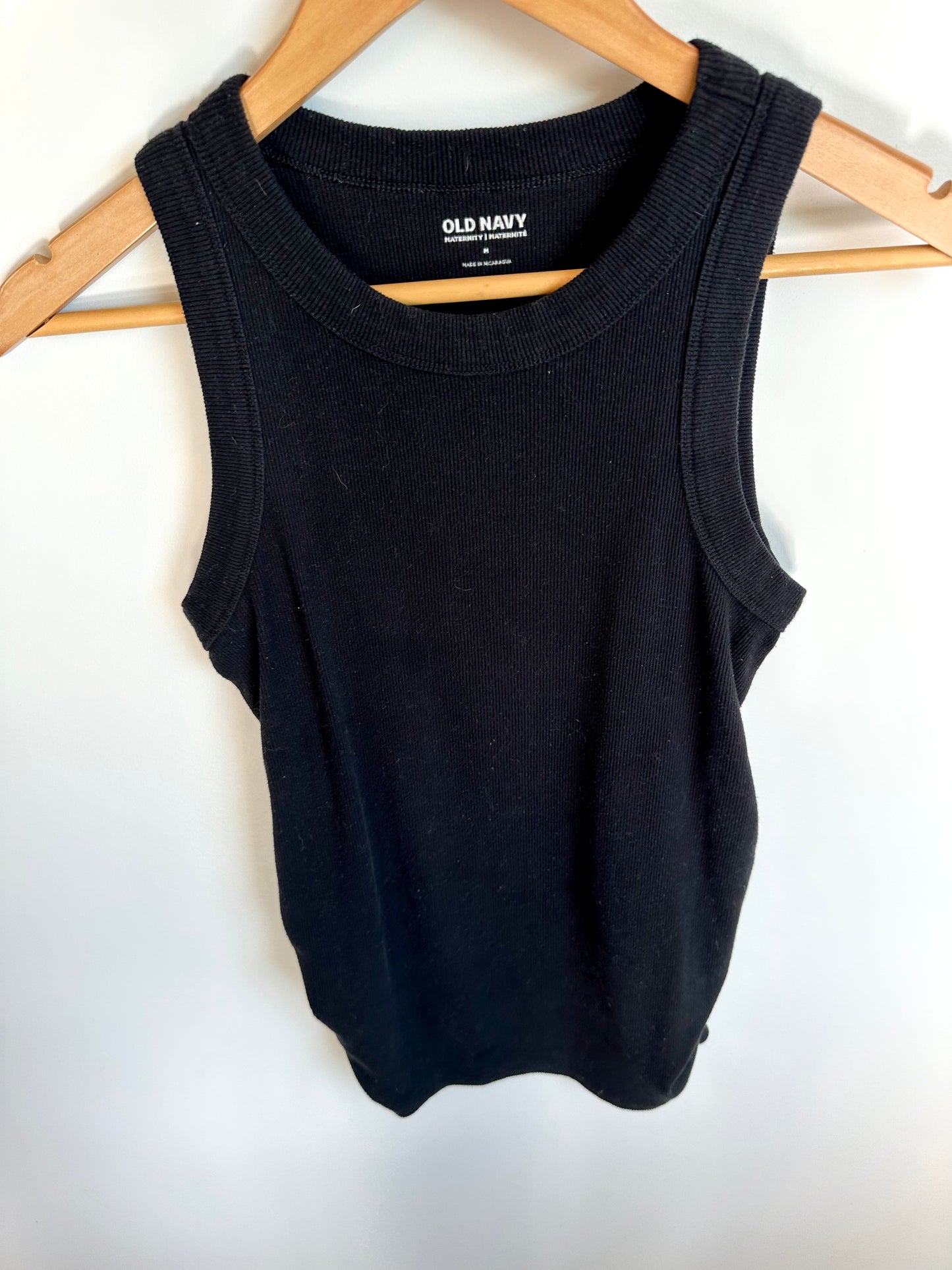 Black Ribbed Maternity Tank / Medium