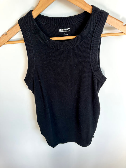 Black Ribbed Maternity Tank / Medium