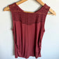 Lace Detail Berry Maternity Top / Medium