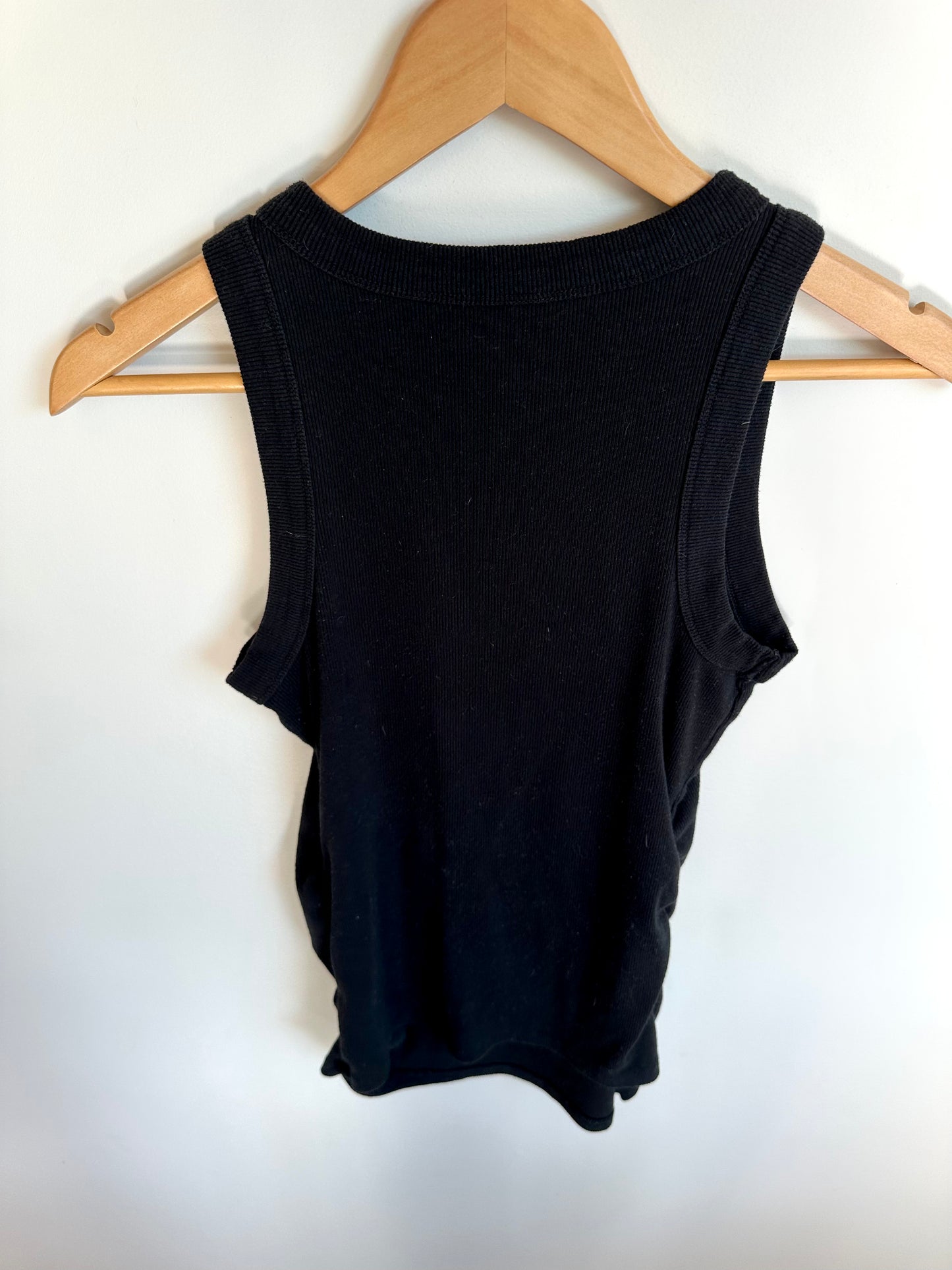 Black Ribbed Maternity Tank / Medium