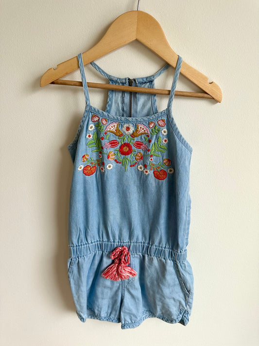 Flower Embroidered Romper / 5T