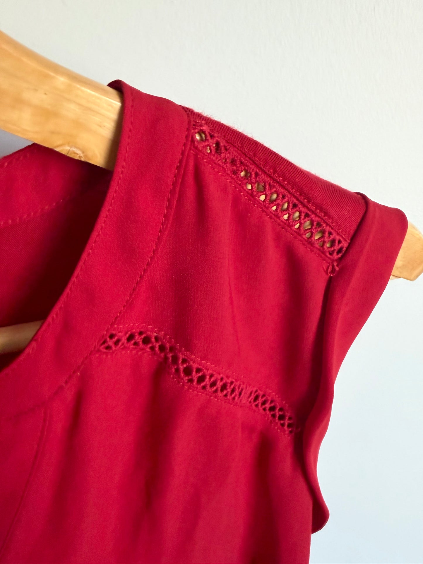 Red Maternity Belted Top / Medium