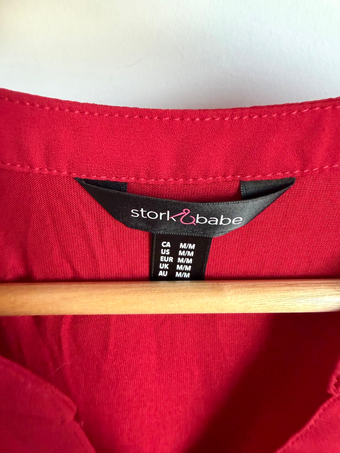 Red Maternity Belted Top / Medium