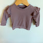 Mauve Ruffle Shoulder Top / 3-6m