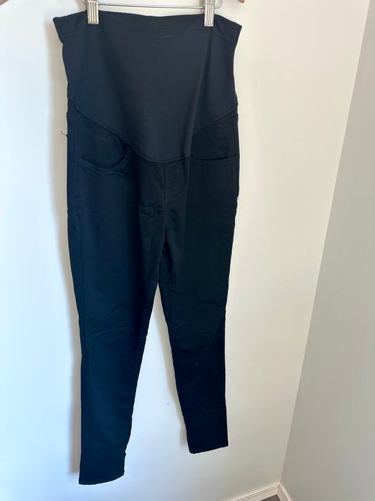 Rayon Black Maternity Stretch Jean Look Pants / Medium