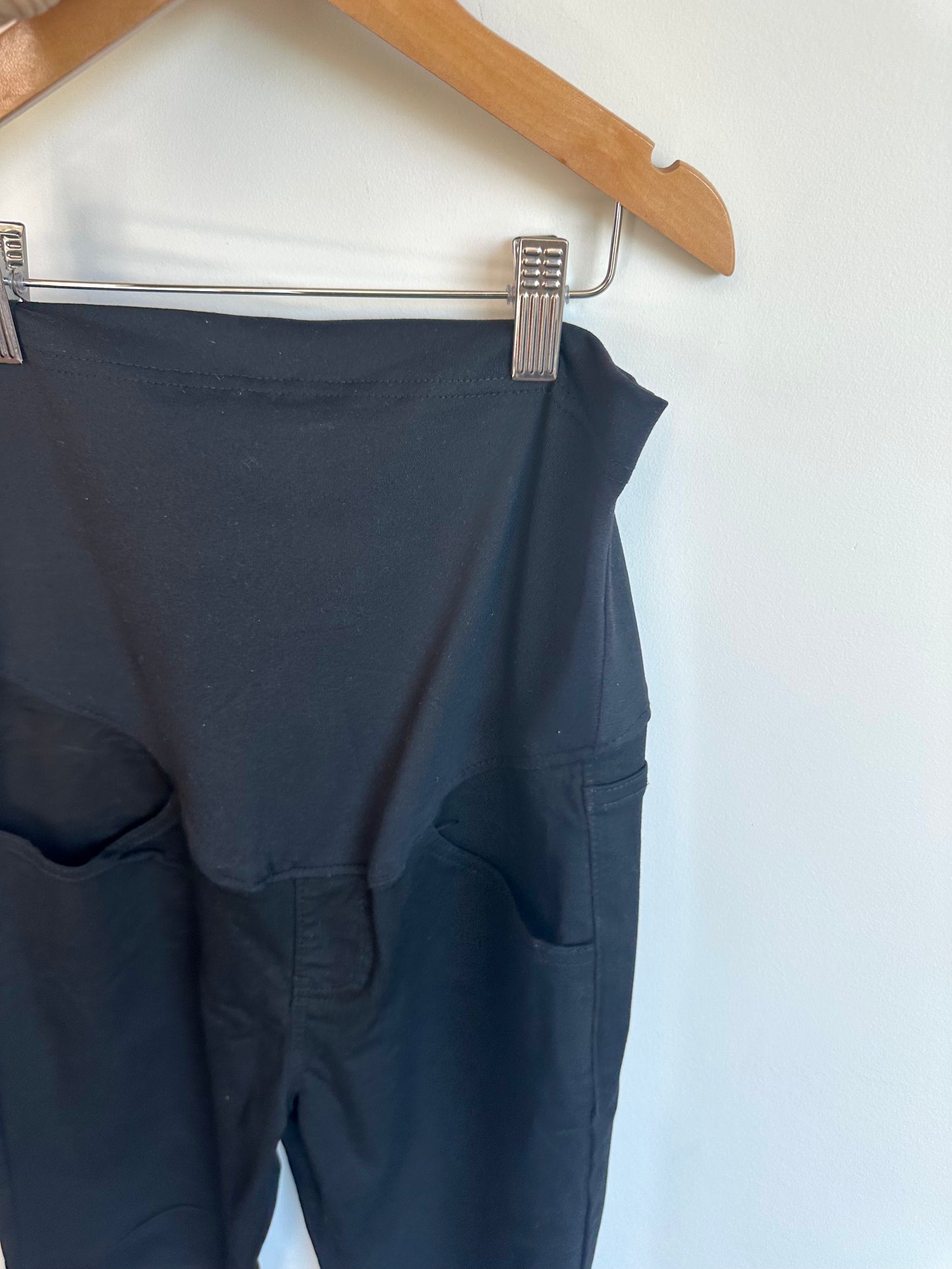 Rayon Black Maternity Stretch Jean Look Pants / Medium