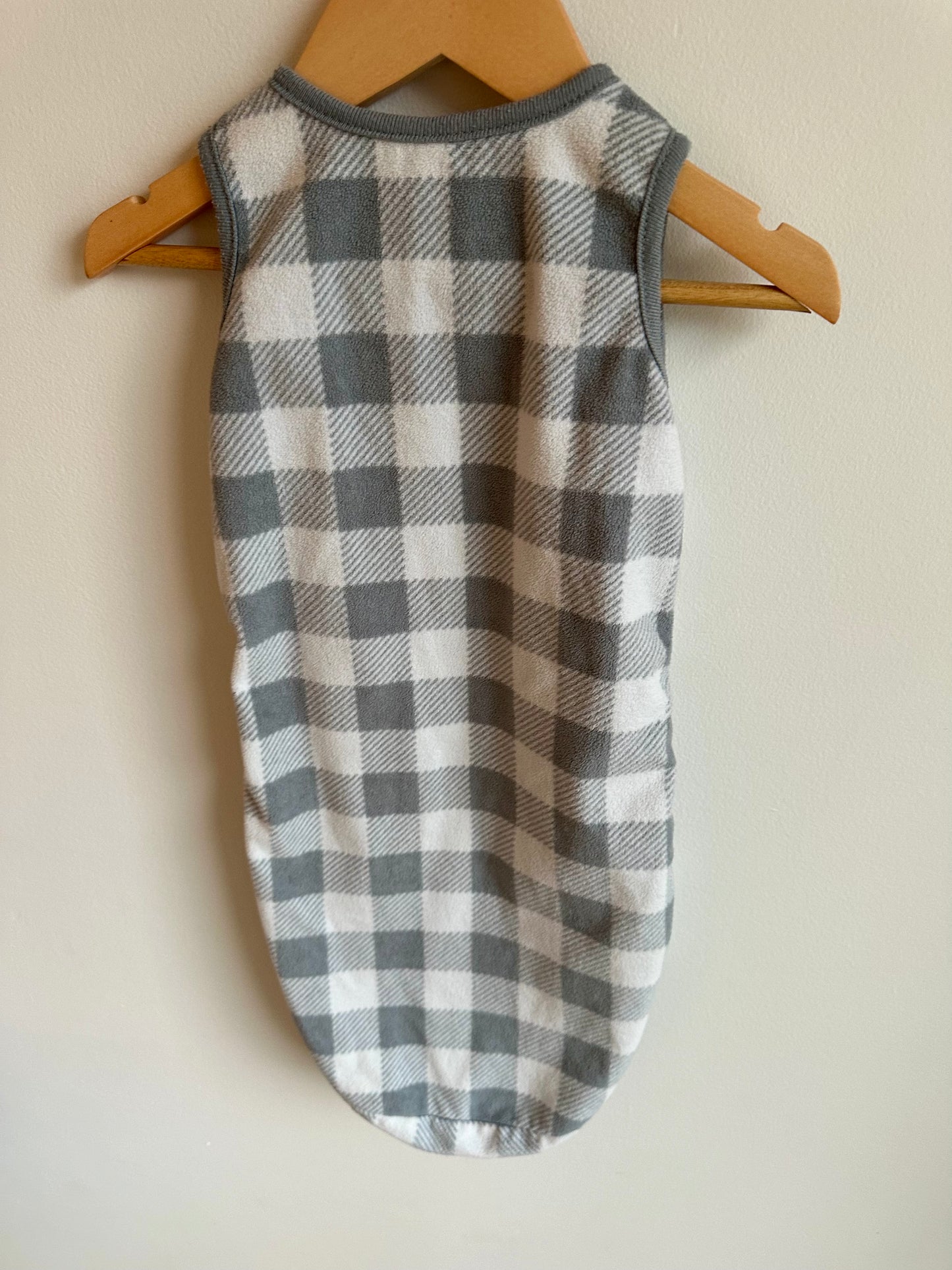 Grey Checkered Fleece Sleep Sack / 0-6m