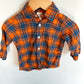 Orange Plaid Button Up Top / 6m